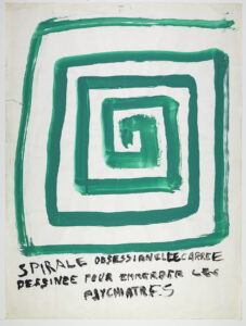 André Petit (1942-?) - Spirale obsessionnelle carrée dessinée pour emmerder les psychiatres